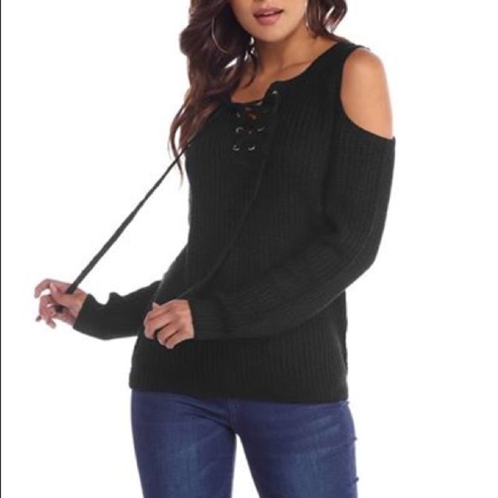 Brand new Windsor black open shoulder sweater